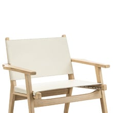 Lavell Cowhide Leather & Teak Wood Armchair